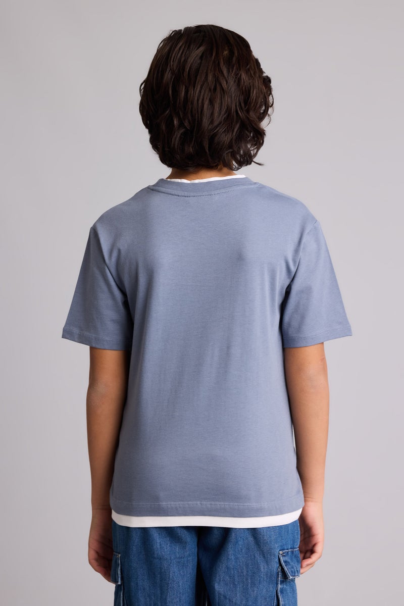 ديفاكتو تيشيرت اولادي نص كم قصة عادية برقبة مستديرة - Image 5